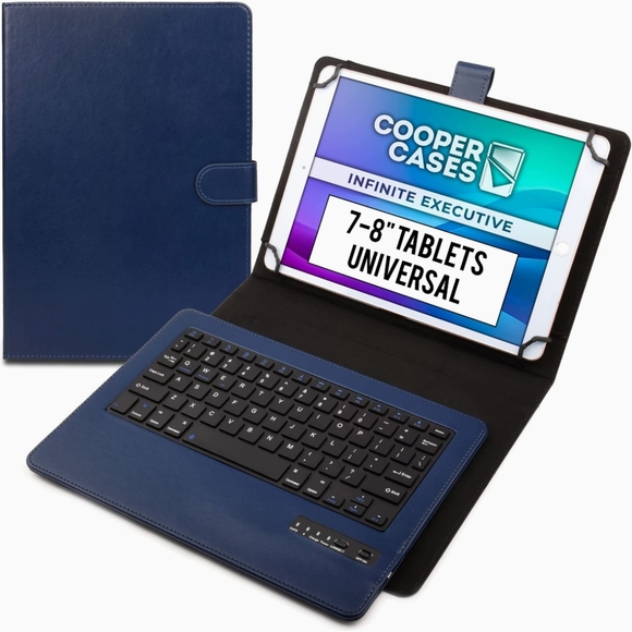 Cooper Infinite Executive Keyboard With Blue Case for 7, 7.9, 8" Tablets New - Picture 1 of 8